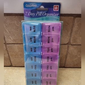 7 Day AM PM Day Evening Pill Organizer Holder New‎